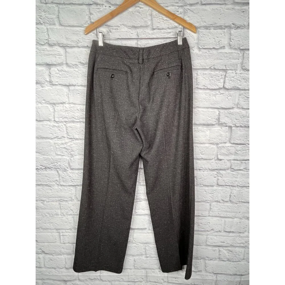 SANDRO Sportswear Women's Gray Herringbone Textured Straight Leg Career Pants 8 - Picture 4 of 4